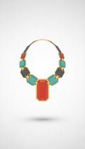 Vivid Vermilion Architectural Necklace