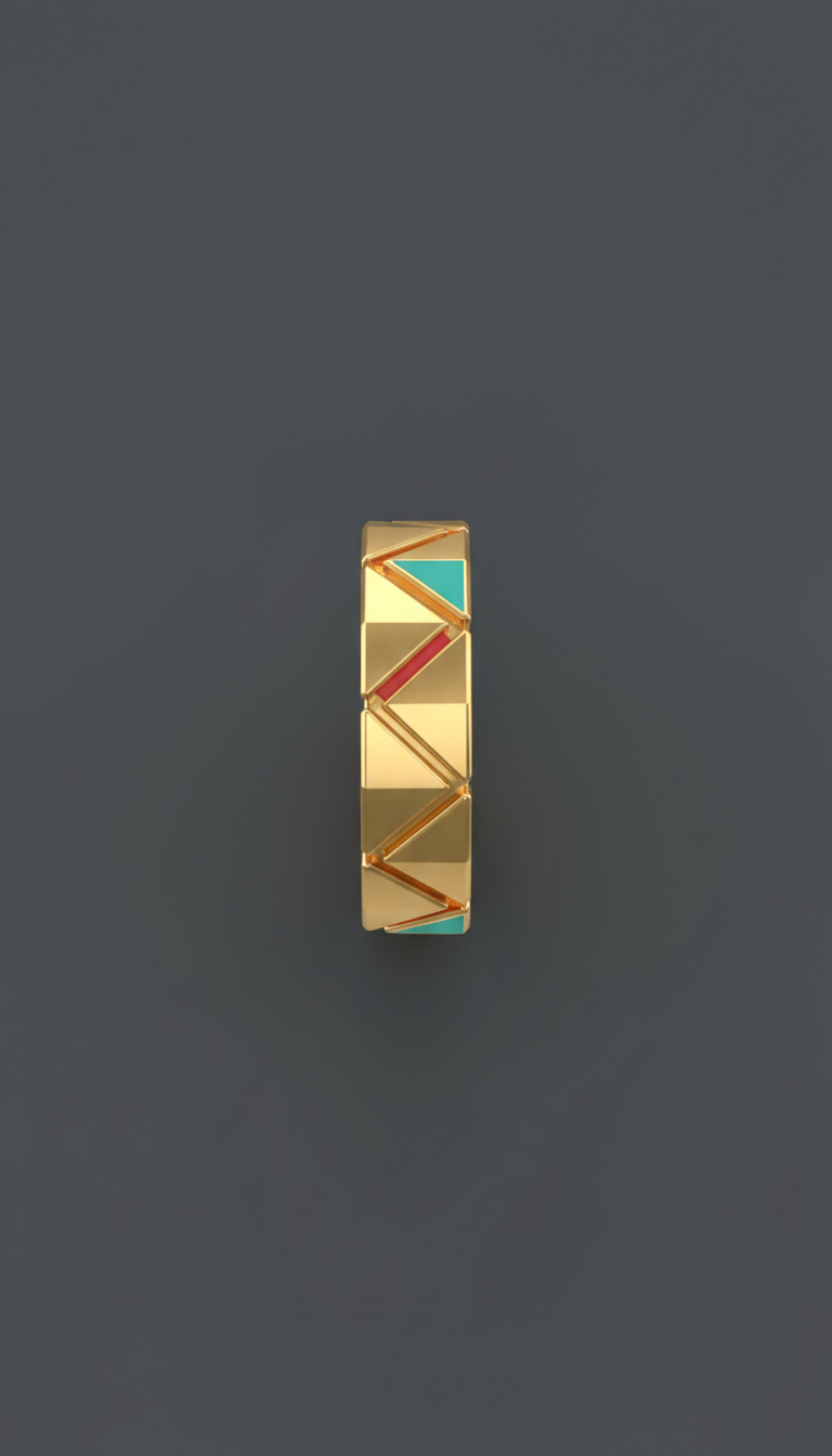 Geometric Polished Gold Ring